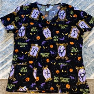 Nightmare before Christmas Halloween scrub top